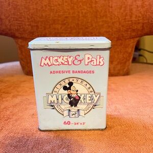 Vintage Mickey Mouse Band Aid Container, Good condition